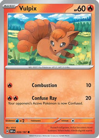 Vulpix 028  SV03 Obsidian Flames - Common