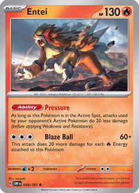 Entei 030  - Holofoil SV03 Obsidian Flames - Rare