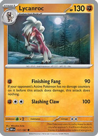 Lycanroc 117  SV03 Obsidian Flames - Uncommon