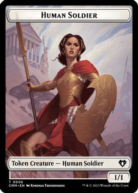 Human Soldier // Cat (0005) Double-Sided Token -  Foil (CMM-6 // 5) - Commander Masters