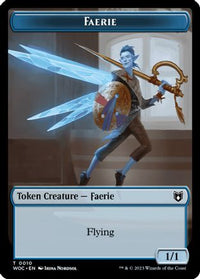 Faerie // Human Double-Sided Token -  (WOC-10 // 2) - Commander: Wilds of Eldraine