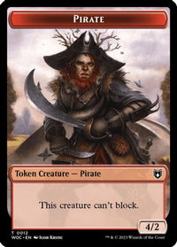 Pirate // Human Soldier Double-Sided Token -  (WOC-12 // 7) - Commander: Wilds of Eldraine