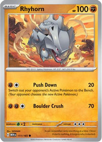 Rhyhorn 111  SV Scarlet & Violet 151 - Common