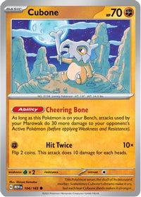 Cubone 104  SV Scarlet & Violet 151 - Common