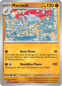 Marowak 105  - Holofoil SV Scarlet & Violet 151 - Rare