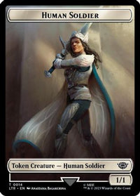 Human Soldier (0014) // Food (0024) Double-Sided Token (Surge Foil) -  Foil (LTR-14 // 24) - The Lord of the Rings: Tales of Middle-earth