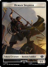Human Soldier (0015) // Food (0024) Double-Sided Token (Surge Foil) -  Foil (LTR-15 // 24) - The Lord of the Rings: Tales of Middle-earth