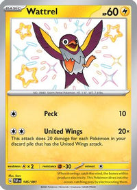 Wattrel 145  - Holofoil SV Paldean Fates - Shiny Rare