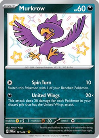 Murkrow 181  - Holofoil SV Paldean Fates - Shiny Rare