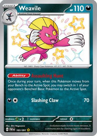 Weavile 183  - Holofoil SV Paldean Fates - Shiny Rare