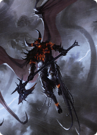Burning-Rune Demon Art Card -  (Borderless) (ASKHM-020) - Art Series: Kaldheim