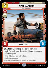 Poe Dameron - Quick to Improvise (153/262) - Shadows of the Galaxy Foil