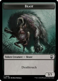 Beast (0010) (Ripple Foil) // Shapeshifter (0008) Double-Sided Token -  Foil (M3C-10 // 8) - Modern Horizons 3 Commander