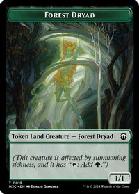 Forest Dryad (Ripple Foil) // Emblem - Vivien Reid Double-Sided Token -  Foil (M3C-19 // 28) - Modern Horizons 3 Commander