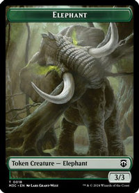 Elephant (Ripple Foil) // Beast (0016) Double-Sided Token -  Foil (M3C-18 // 16) - Modern Horizons 3 Commander