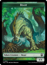 Beast (0016) (Ripple Foil) // Copy Double-Sided Token -  Foil (M3C-16 // 1) - Modern Horizons 3 Commander