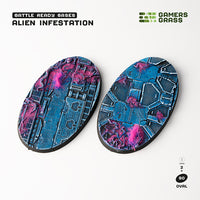 Battle Ready Bases: Alien Infestation- Oval 90mm (x2)