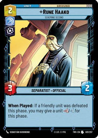 Rune Haako - Scheming Second (031/257) - Twilight of the Republic Foil