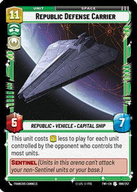 Republic Defense Carrier (098/257) - Twilight of the Republic Foil