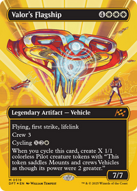Valor's Flagship -  (Borderless) Foil (DFT-519) - Aetherdrift