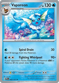 Vaporeon 022  - Holofoil SV Prismatic Evolutions - Rare