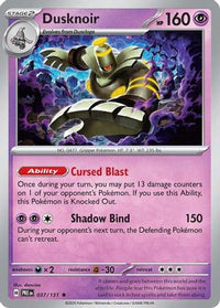 Dusknoir 037  - Holofoil SV Prismatic Evolutions - Rare