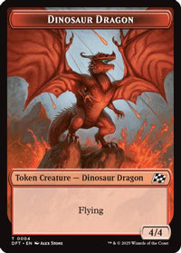 Dinosaur Dragon // Treasure Double-Sided Token -  (DFT-4 // 11) - Aetherdrift