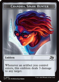 Emblem - Chandra, Spark Hunter // Vehicle Double-Sided Token -  Foil (DFT-13 // 12) - Aetherdrift