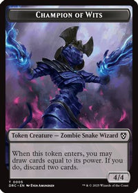 Champion of Wits // Zombie (0003) Double-Sided Token (DRC-5 // 3) - Commander: Aetherdrift