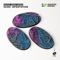 Battle Ready Bases: Alien Infestation- Oval 75mm (x3)