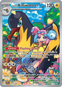 Iono's Kilowattrel 163/159  - Holofoil SV09 Journey Together - Illustration Rare