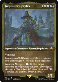 Inquisitor Greyfax (Display Commander) (Foil Etched) - Thick Stock -  Foil (40K-320) - Warhammer 40,000 Commander