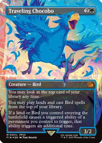 Traveling Chocobo (Borderless) (Neon Ink Blue) -  Foil (FIN-511C) - FINAL FANTASY