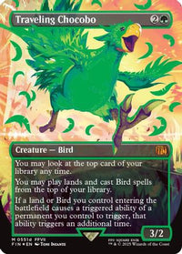 Traveling Chocobo (Borderless) (Neon Ink Green) -  Foil (FIN-511D) - FINAL FANTASY