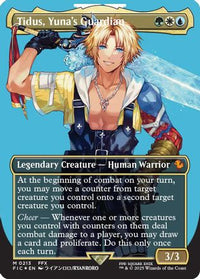 Tidus, Yuna's Guardian (Borderless) (Surge Foil) -  Foil (FIC-213) - Commander: FINAL FANTASY