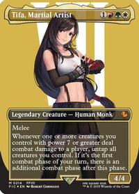 Tifa, Martial Artist (Borderless) (Surge Foil) -  Foil (FIC-214) - Commander: FINAL FANTASY