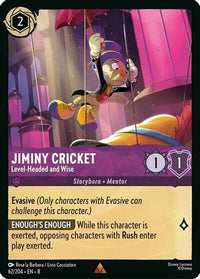 Jiminy Cricket - Level-Headed and Wise (62/204) Cold Foil - Reign of Jafar
