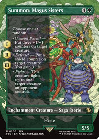 Summon: Magus Sisters (Borderless) -  Foil (FIC-200) - Commander: FINAL FANTASY