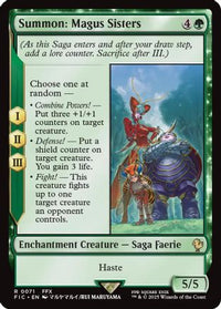 Summon: Magus Sisters (Surge Foil) -  Foil (FIC-071) - Commander: FINAL FANTASY
