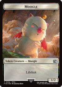 Moogle // Zombie Double-Sided Token (Surge Foil) -  Foil (FIC-34 // 6) - Commander: FINAL FANTASY