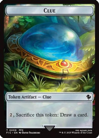 Clue // Treasure Double-Sided Token -  (FIC-9 // 23) - Commander: FINAL FANTASY