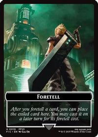 Foretell // Treasure Double-Sided Token (Surge Foil) -  Foil (FIC-10 // 36) - Commander: FINAL FANTASY