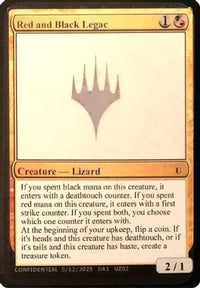 Red and Black Legac (-) - Un-Known Event Playtest Cards