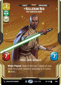 Kelleran Beq - The Sabered Hand (Prestige Foil) (1086) - Legends of the Force Foil