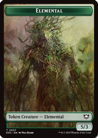 Elemental (0007) // Golem (0014) Double-Sided Token -  Foil (EOC-7 // 14) - Commander: Edge of Eternities