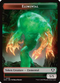Elemental (0008) // Gnome Double-Sided Token -  Foil (EOC-8 // 11) - Commander: Edge of Eternities