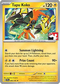 Tapu Koko 065  Prize Pack Series Cards - Rare