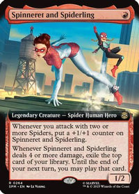 Spinneret and Spiderling (Extended Art) -  Foil (SPM-264) - Marvel's Spider-Man