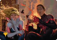 Heroes' Hangout Art Card (Gold-Stamped Planeswalker Symbol) -  (AASPM-014) - Art Series: Marvel's Spider-Man
