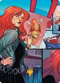 Mary Jane Watson Art Card (Gold-Stamped Planeswalker Symbol) -  (AASPM-050) - Art Series: Marvel's Spider-Man